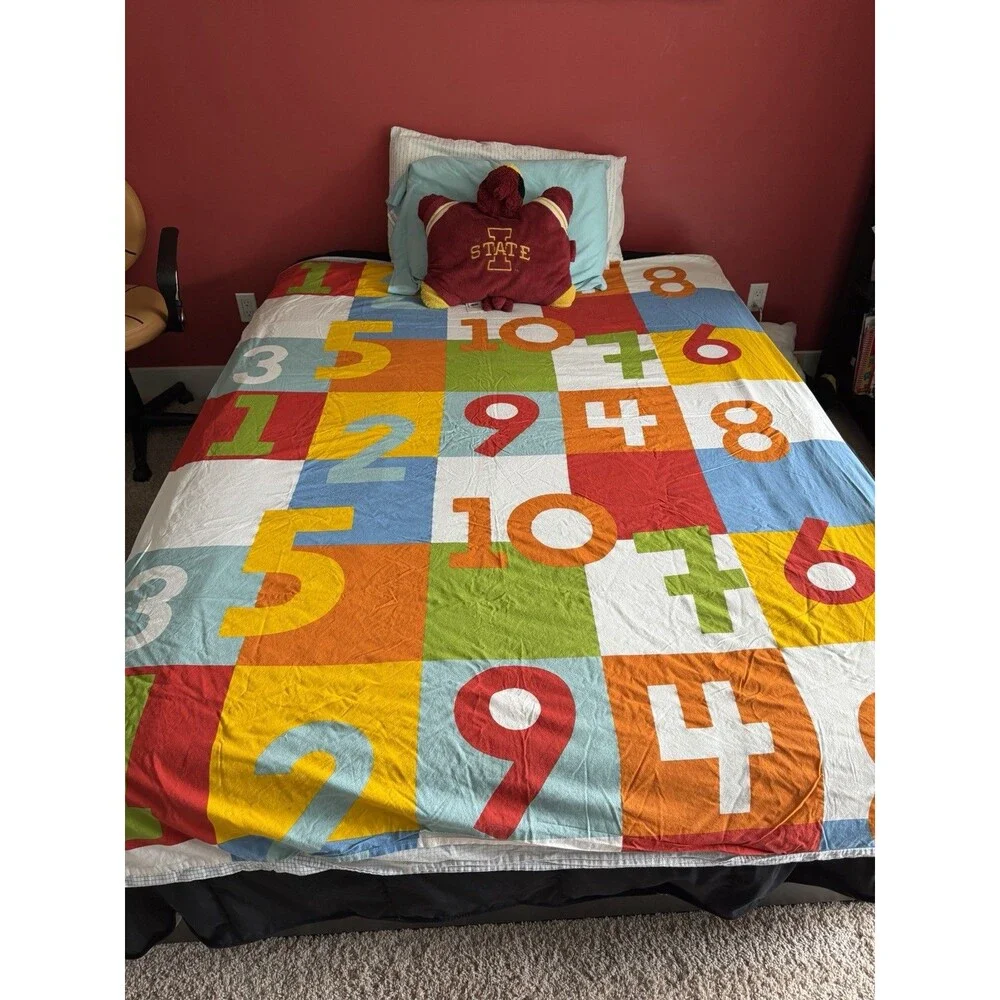 Ikea Vitaminer Siffra Duvet Cover Colorful Numbers Letters Toddler Bedding Twin